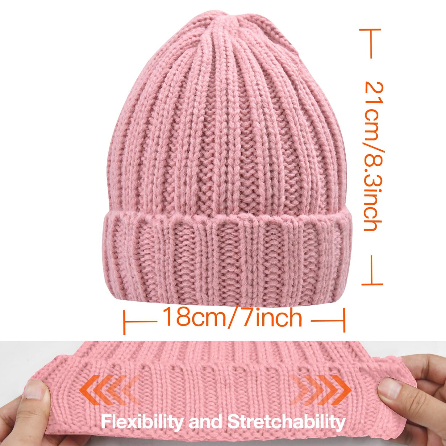 Rosoz Winter Hats for Women Warm Thick Soft Stretch Cable Knit Beanie Skully Cap for Cold Weather