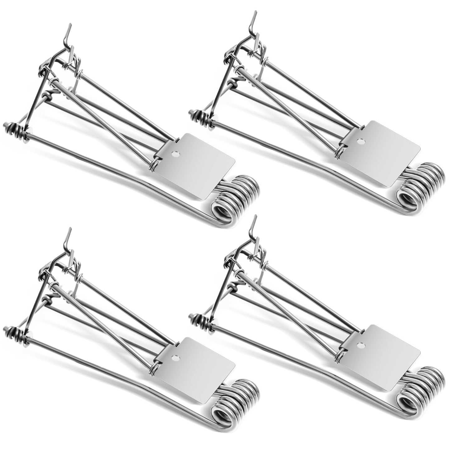 Qualirey 4 Pcs Outdoor Gopher Trap Easy Set Mole Trap Weather Resistant Gopher Killer Vole Killer for Lawn Garden Farm (Silver)