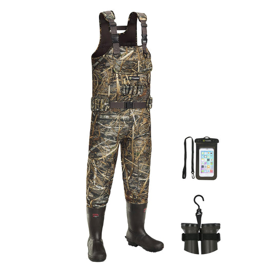 TIDEWE Chest Waders with Boot Hanger, Hunting Waders for Men Next Camo Evo with 600G Insulation, Waterproof Cleated Neoprene Bootfoot Wader, Insulated Hunting & Fishing Waders (Size 13)