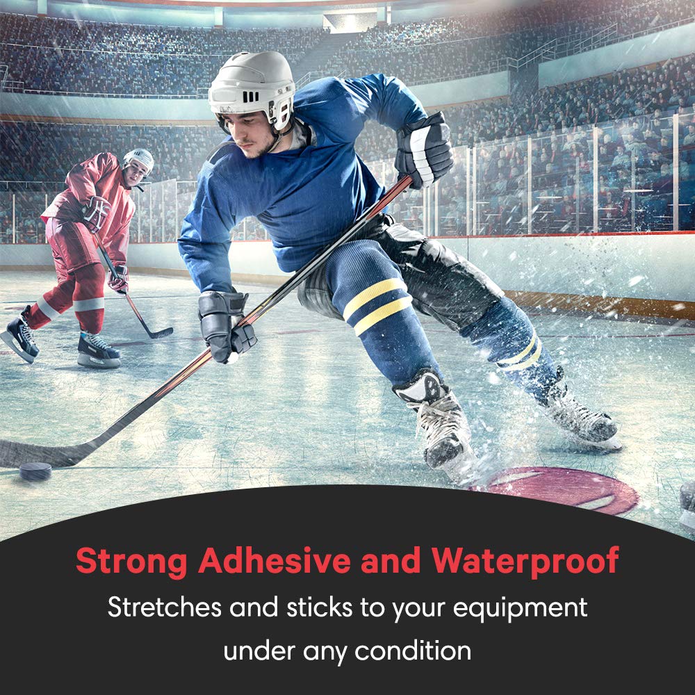 Sports Tape SportsTape Clear Hockey Tape - for Socks and Gear, Easy to Stretch and Tear (10 Pack), One Size