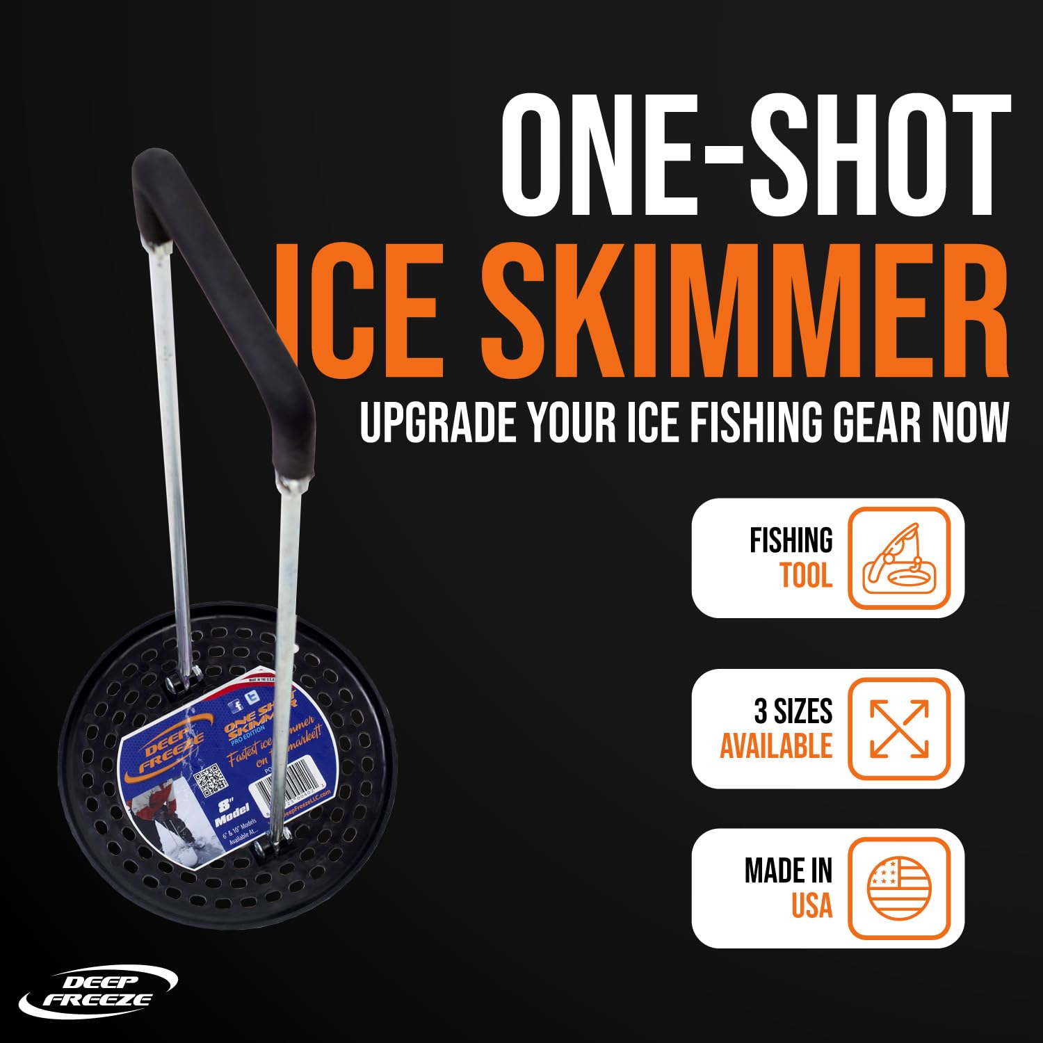 1 shot gear One-Shot Ice Skimmer-Pro Edition - Ice Fishing Skimmer