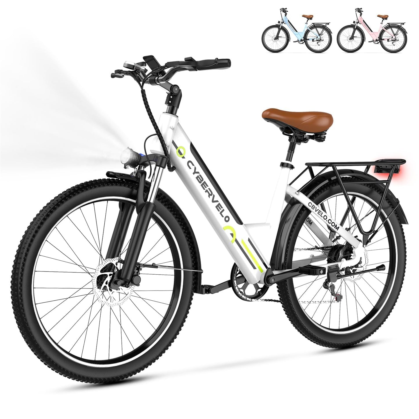 1000 Peak Electric Bike for Adults,up 80 Miles Removable Battery Ebike, 26" Electric E Bike with 7-Speed,Adult Electric Bicycles for Commute Beach Snow Womens All Terrain