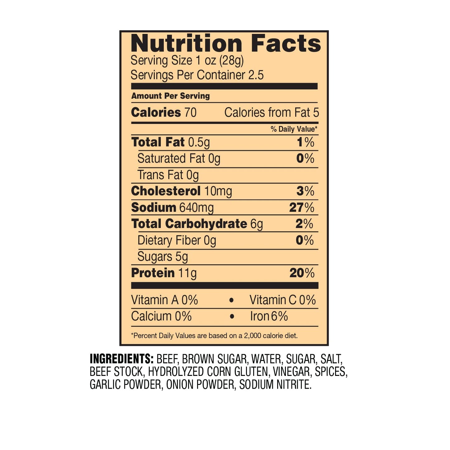 Cattleman's Cut Peppered Steakhouse Beef Jerky, 10 Ounce