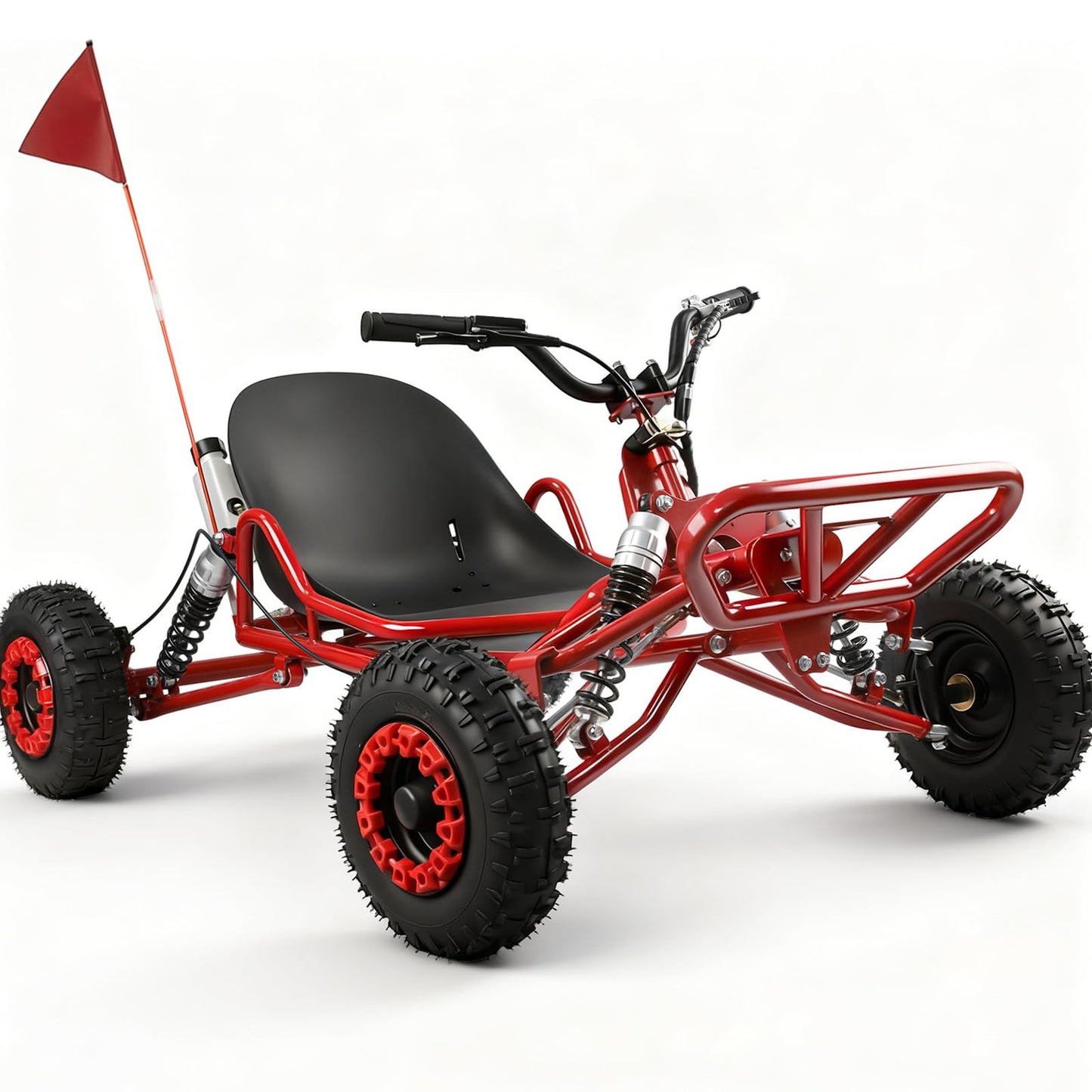 Gas Powered Go Kart, 1700W Go Kart for Adults & Kids with Premium Steel Tubular Frame, 2 Stroke Off-Road Kart with 7'' Tires Featuring Hydraulic/Rear Disc Brake, 4L Tank, Up to 25MPH