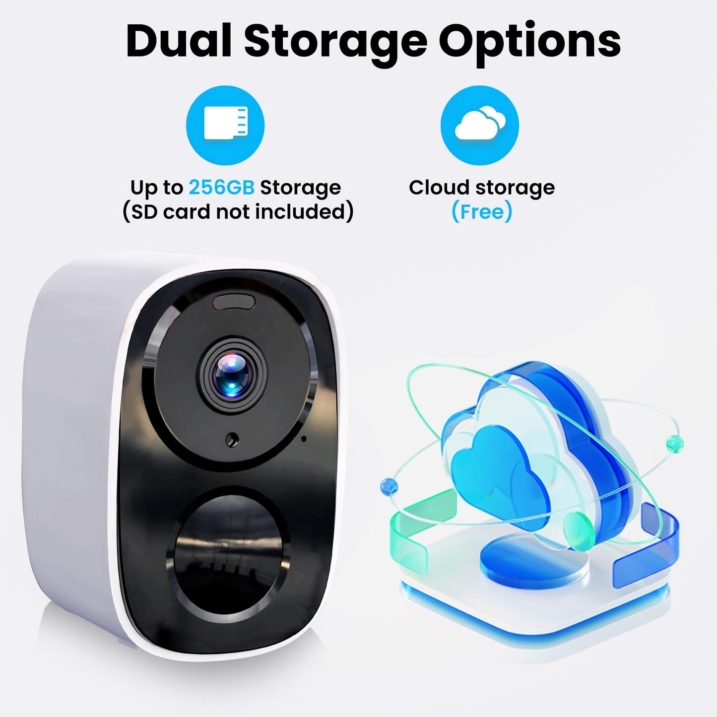 2025 Upgraded 2K Security Cameras Wireless Outdoor, Free Cloud Storage & Local SD Card Support, 1-6 Months Battery Life, Waterproof, 2-Way Talk, AI Motion Detection Spotlight Siren Alarm Camera