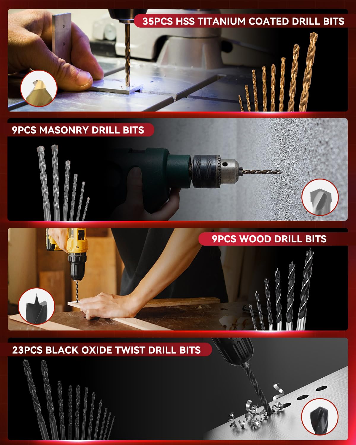 KingTool 400 Pcs Drill Bit Set - Drill Bits Screwdriver Bit Set Case with Drawer, Bit Set Designed for Various Drilling & Screw Driving Tasks for Metal, Wood, Masonry, Perfect for DIY Projects