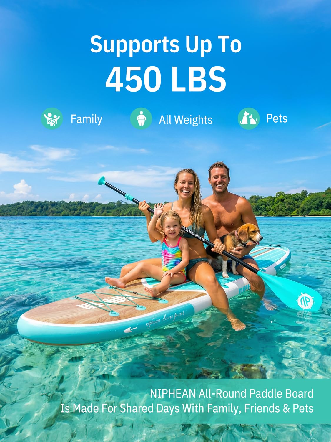 Niphean Inflatable Stand Up Paddle Board with Stabiltrac Fin Design and SUP Accessories, Anti-Slip EVA Deck, 10’6’’ Inflatable Paddle Boards for Adults & Youth of All Skill Levels