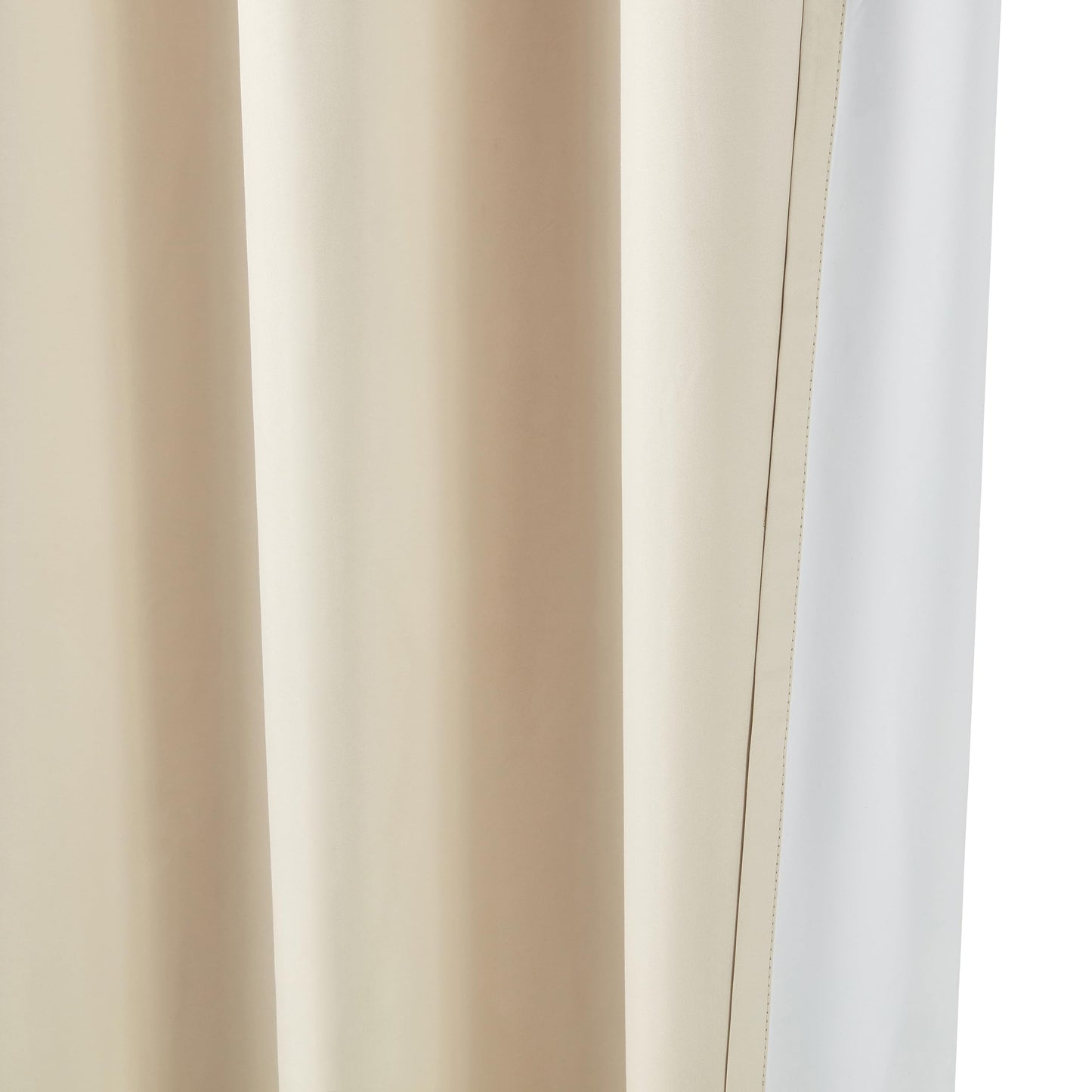 Amazon Basics Room Darkening Blackout Window Curtain with Grommets, Energy Saving, Noise Reducing, 100% Blackout, for Living Room and Bedroom, 52 x 84 inches, Beige, 2 Panels