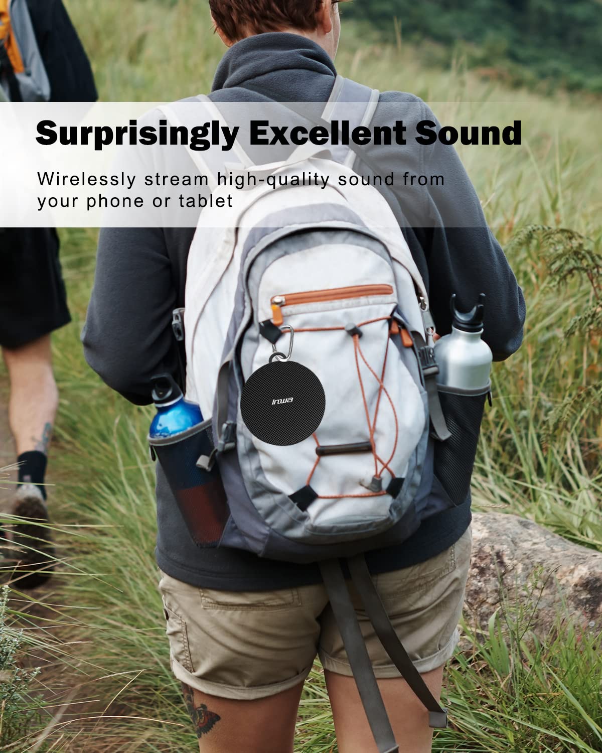Inwa Portable Bluetooth Speaker, Bike Speakers with Speed Display, Wireless Speaker with 480 Mins Super Long of Playtime. Decent Sound, Compact Size and Loudness for Riding, Hiking, Showering, Golfing