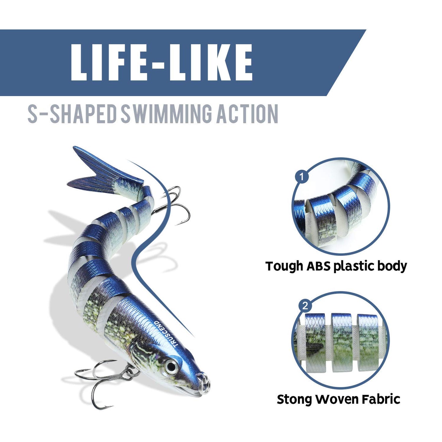 TRUSCEND Swimmax for Saltwater and Freshwater, Realistic Fishing Lures for Bass Trout Crappie Walleye Pike Bluegill Salmon, Swimbait for Bass Fishing, Amazing Fishing Gear Gifts for Family Fishing