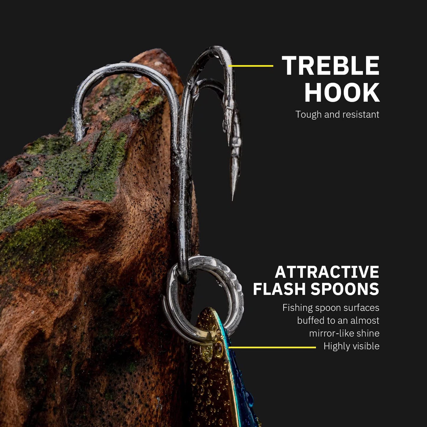 THKFISH Fishing Lures Trout Lures Fishing Spoons Lures for Trout Pike Bass Crappie Walleye 1/8oz 1/5oz 1/4oz 3/8oz 1/2oz 3/4oz 5pcs