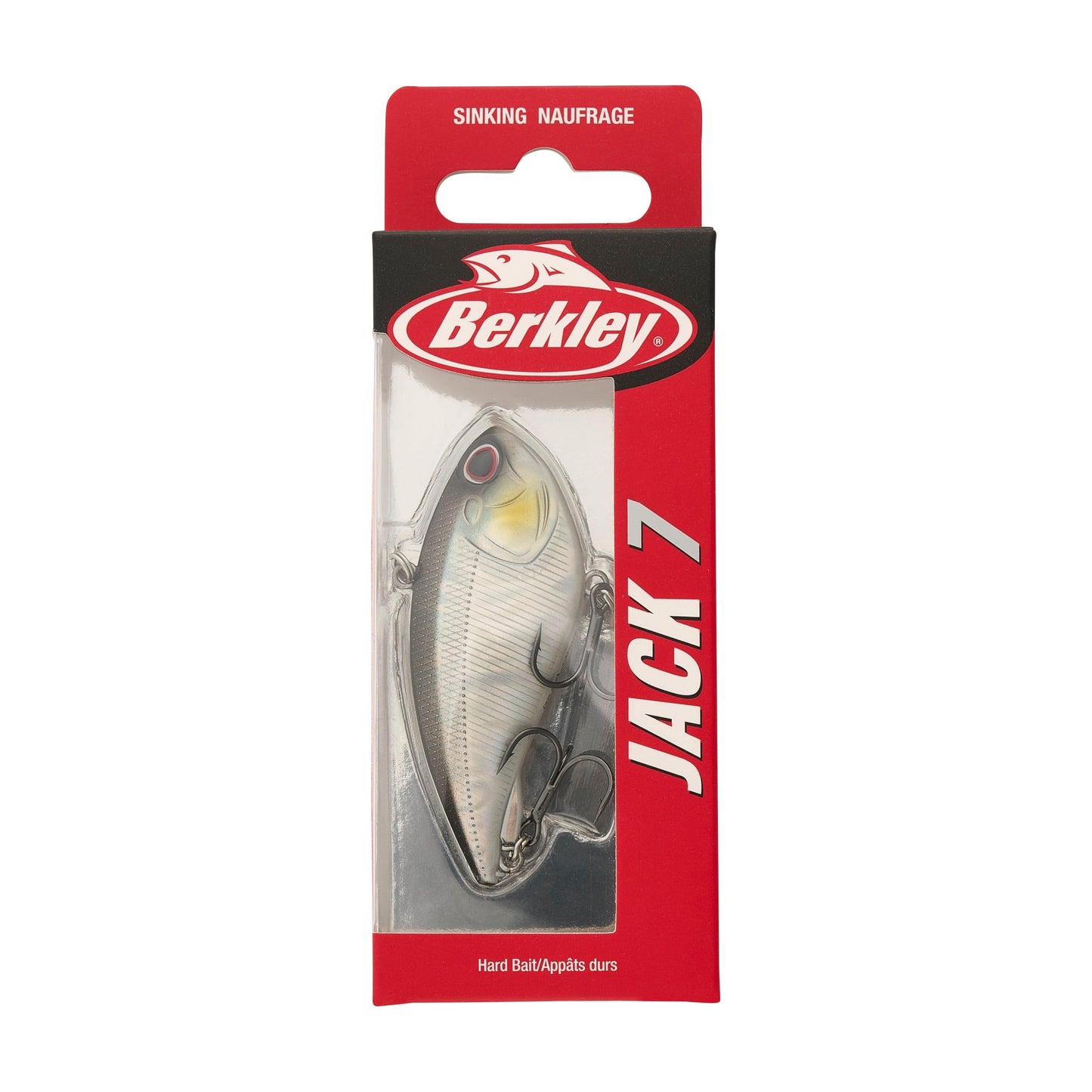 Berkley Jack Fishing Hard Bait, Black Silver, Size 7, 2.75 in, Sharp Knife Blade Design Creates Super Fast Fall, Equipped with Fusion 19 Hooks, Dual Flash-Point Enhances Side Flash