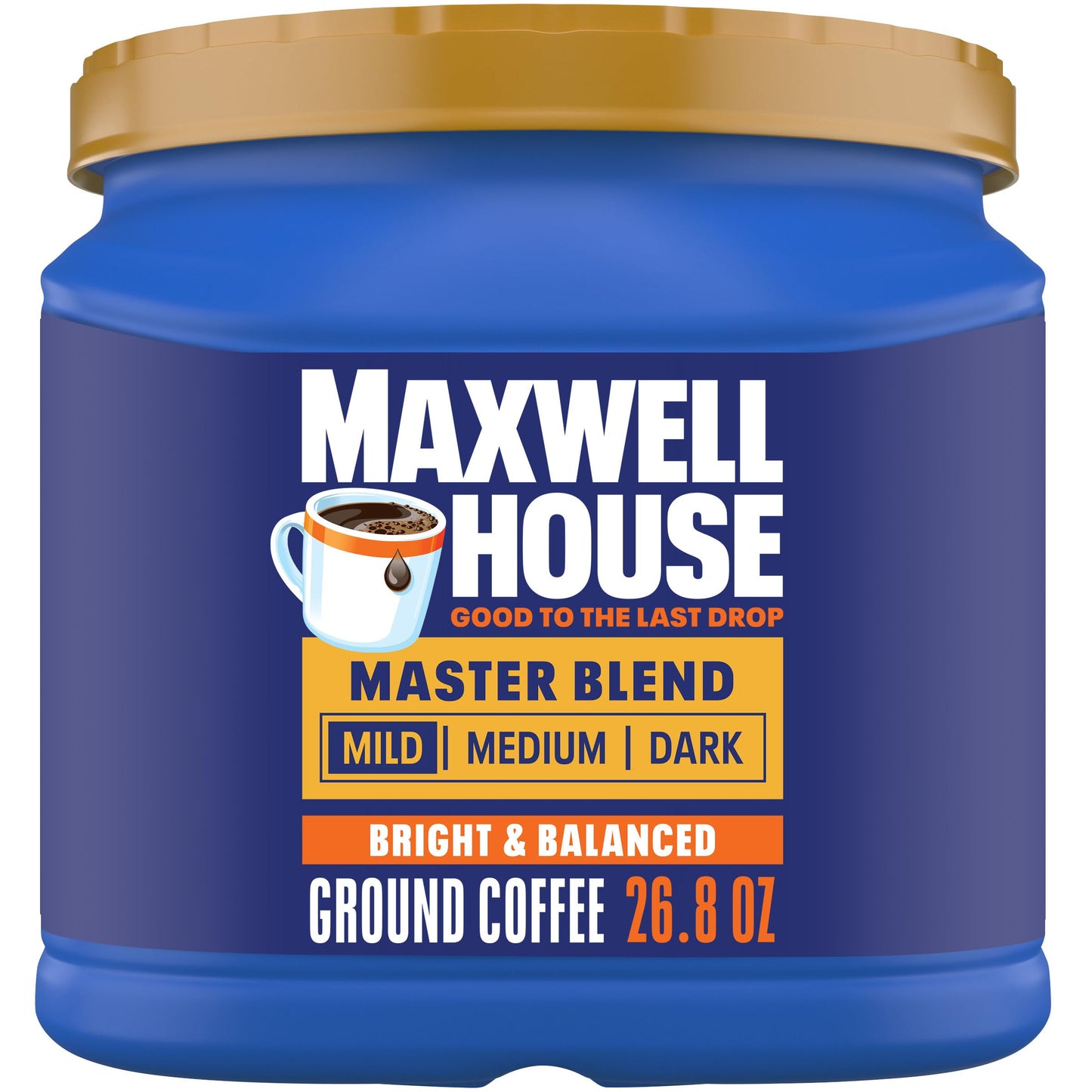 Maxwell House Breakfast Blend Mild Roast Ground Coffee, 38.8 oz Canister