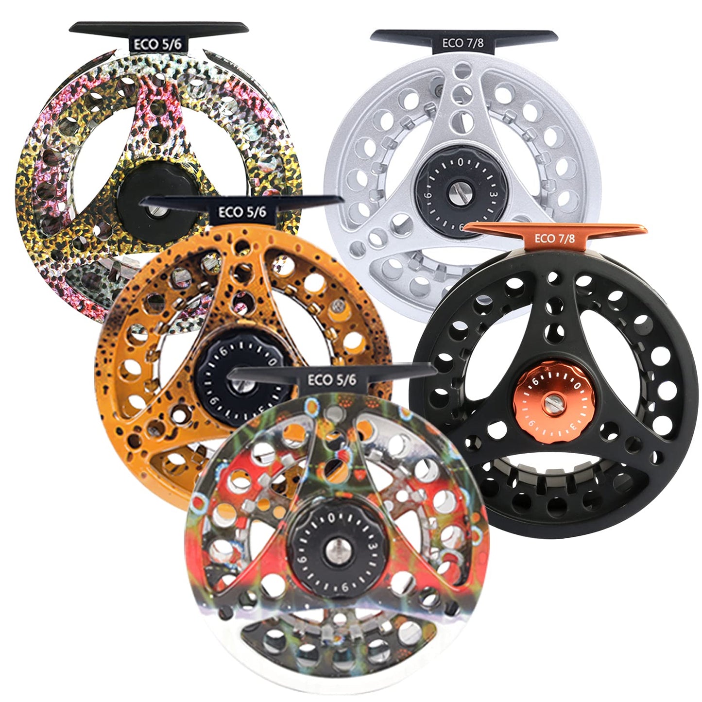 M MAXIMUMCATCH Maxcatch ECO Large Arbor Fly Fishing Reel (3/4wt 5/6wt 7/8wt) and Pre-Loaded Fly Reel with Line Combo