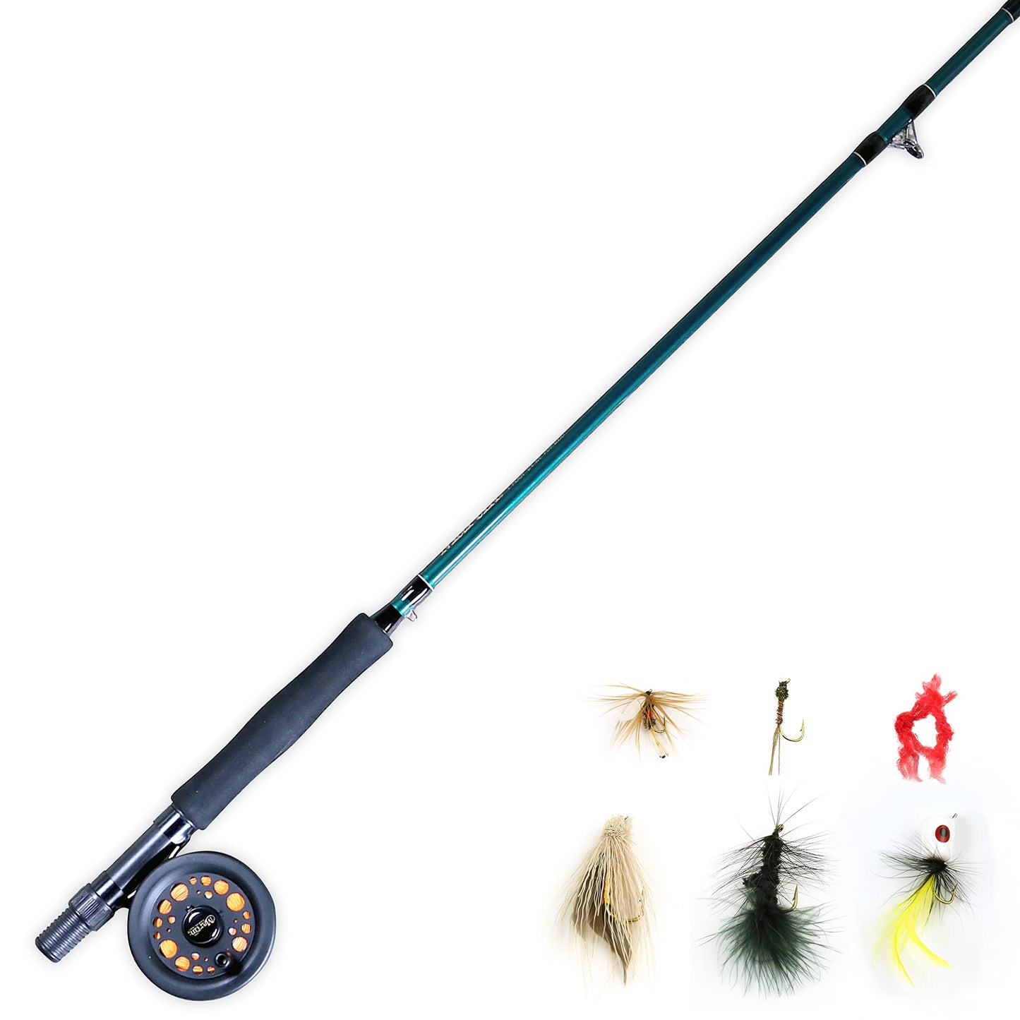 Martin Complete Fly Fishing Kit, 5/6 Rim-Control Fly Reel, Pre-spooled with Backing, Line and Leader, 3-Piece 8-Foot 5/6-Weight Rod, Includes Custom Fly Assortment