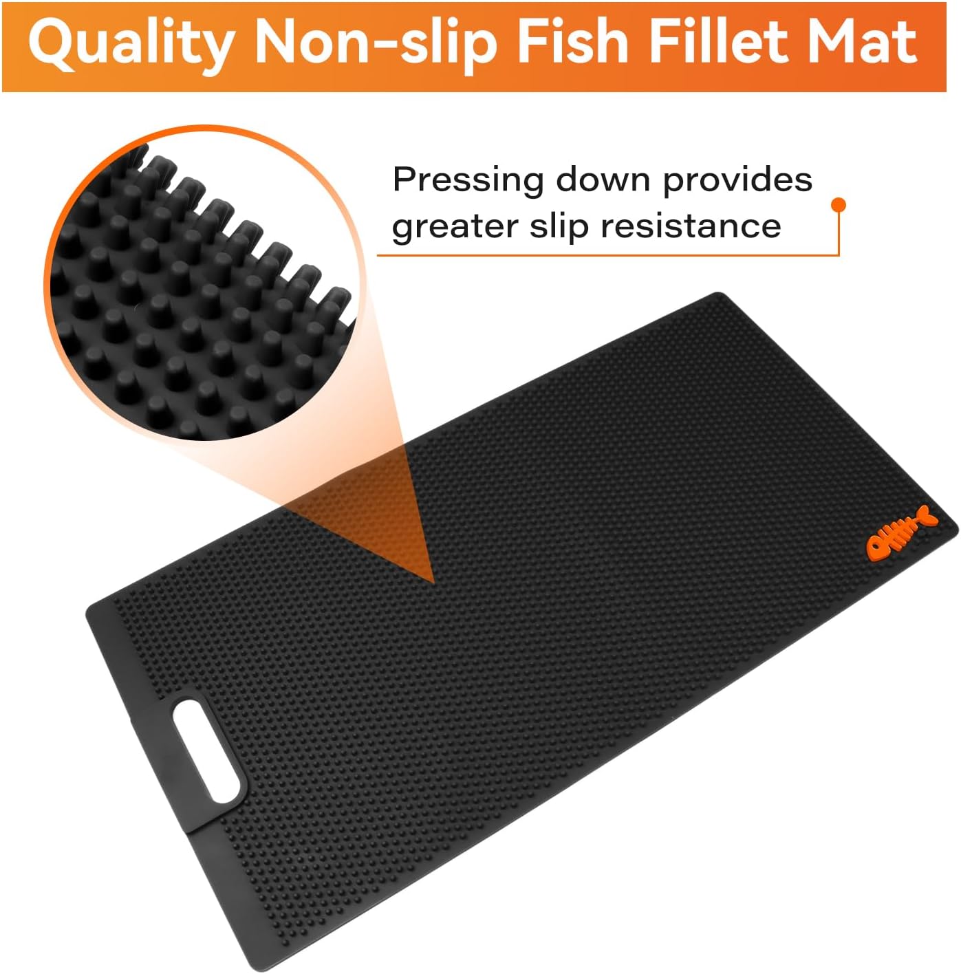 28 Inch Non Slip Fish Fillet Mat Kit Heavy Duty Rollable Fish Bait Cutting Board Large Size Fish Cleaning Mat with 5 inch Fillet Knife and Fish Scaler Portable Fish Filleting Mat