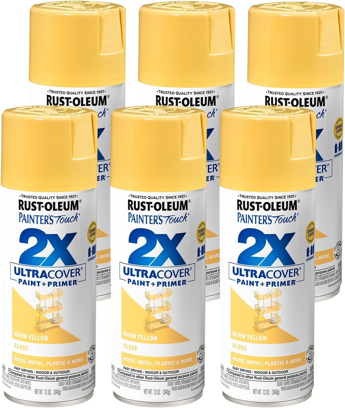 Rust-Oleum 331182 Painter's Touch 2X Ultra Cover Spray Paint, 12 oz, Ultra Matte Black