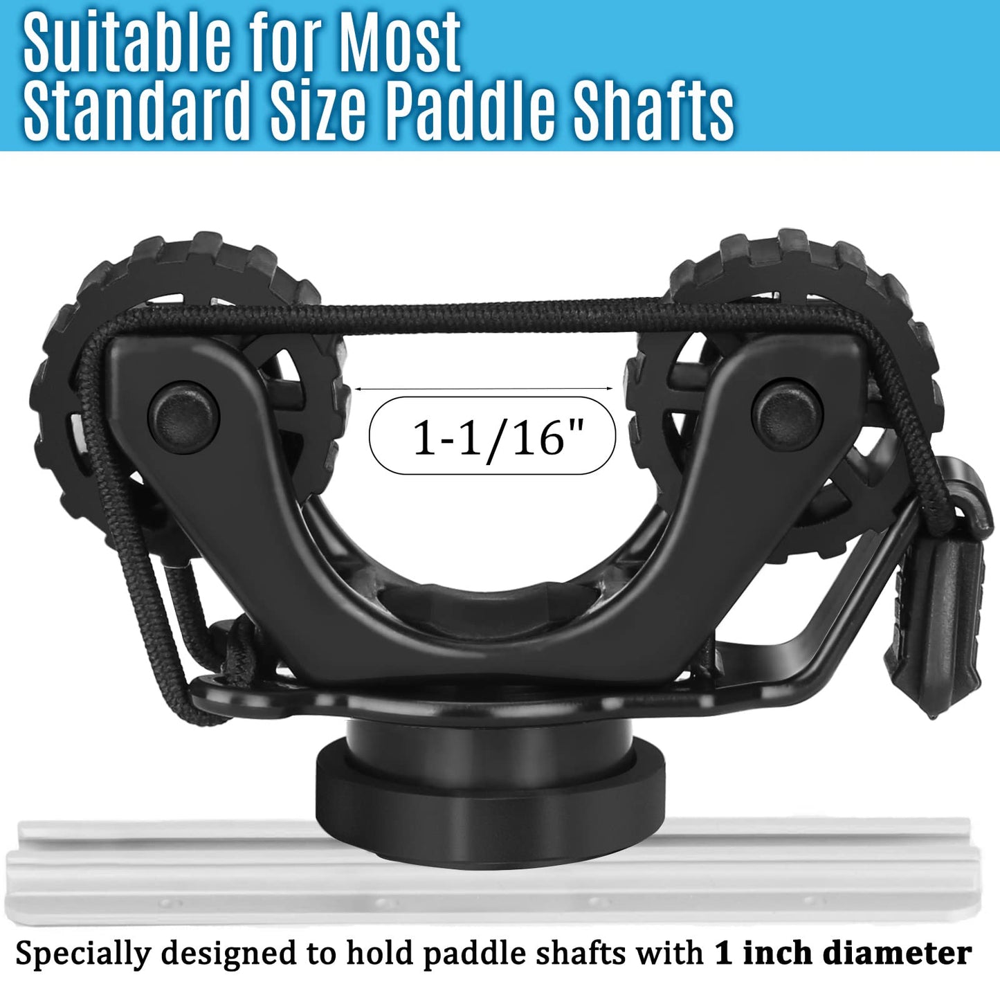 Kayak Paddle Holder, Kayak Accessories for Fishing, Dual Head Kayak Track Mount Accessories, Offset Paddle Holder for Kayaking, Kayak Rail Accessories