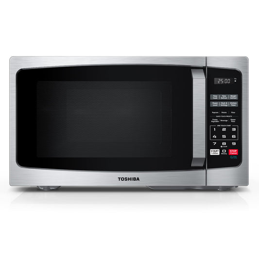TOSHIBA Small Microwave Oven with 11 Power Levels, Sound On/Off & Eco Mode, Cu Ft, 700W, Black, MM-EM07PA(BK), ChefDefrost-0.7 Cu.Ft