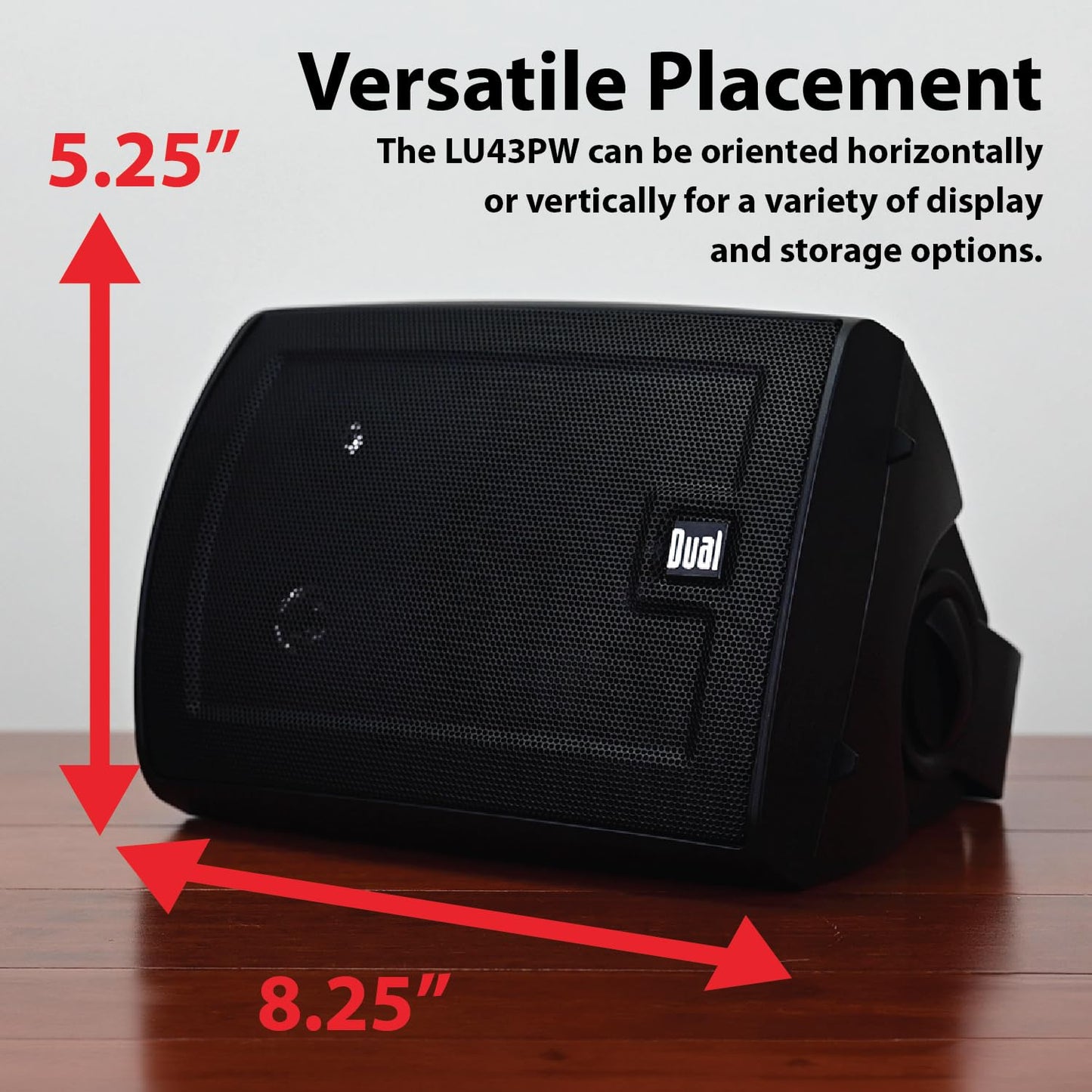 Dual Electronics LU43PB 4" 3-Way High Performance Outdoor Indoor Wired Speakers | Effortless Set Up | Home, Pool, Patio, Garage Use | Weather Resistant | Expansive Stereo Sound Coverage | Black