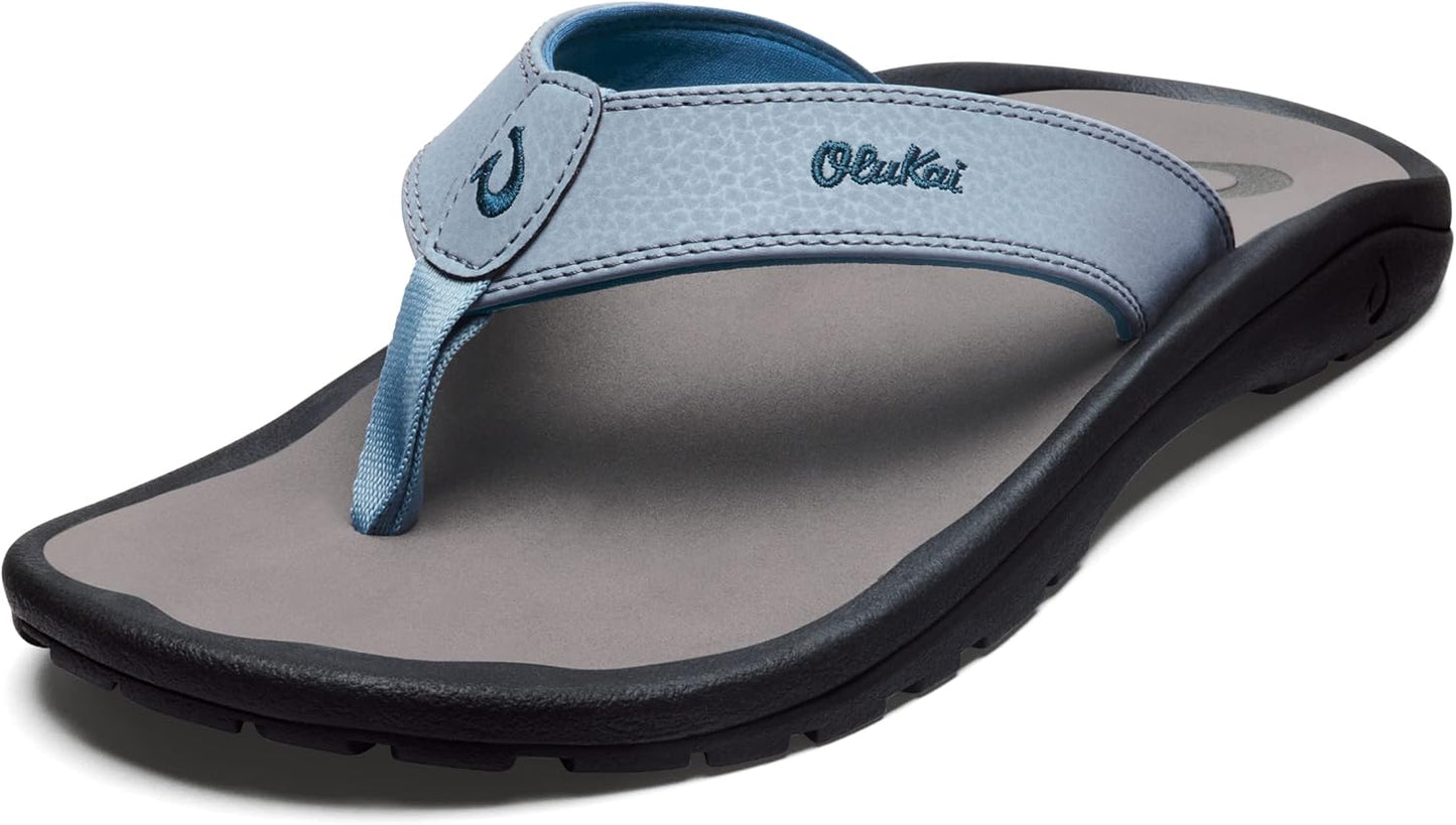OLUKAI Ohana Men's Beach Sandals, Water Resistant Flip Flops, Arch Support & Comfort Fit, Lightweight & Durable, Enhanced Grip & Traction