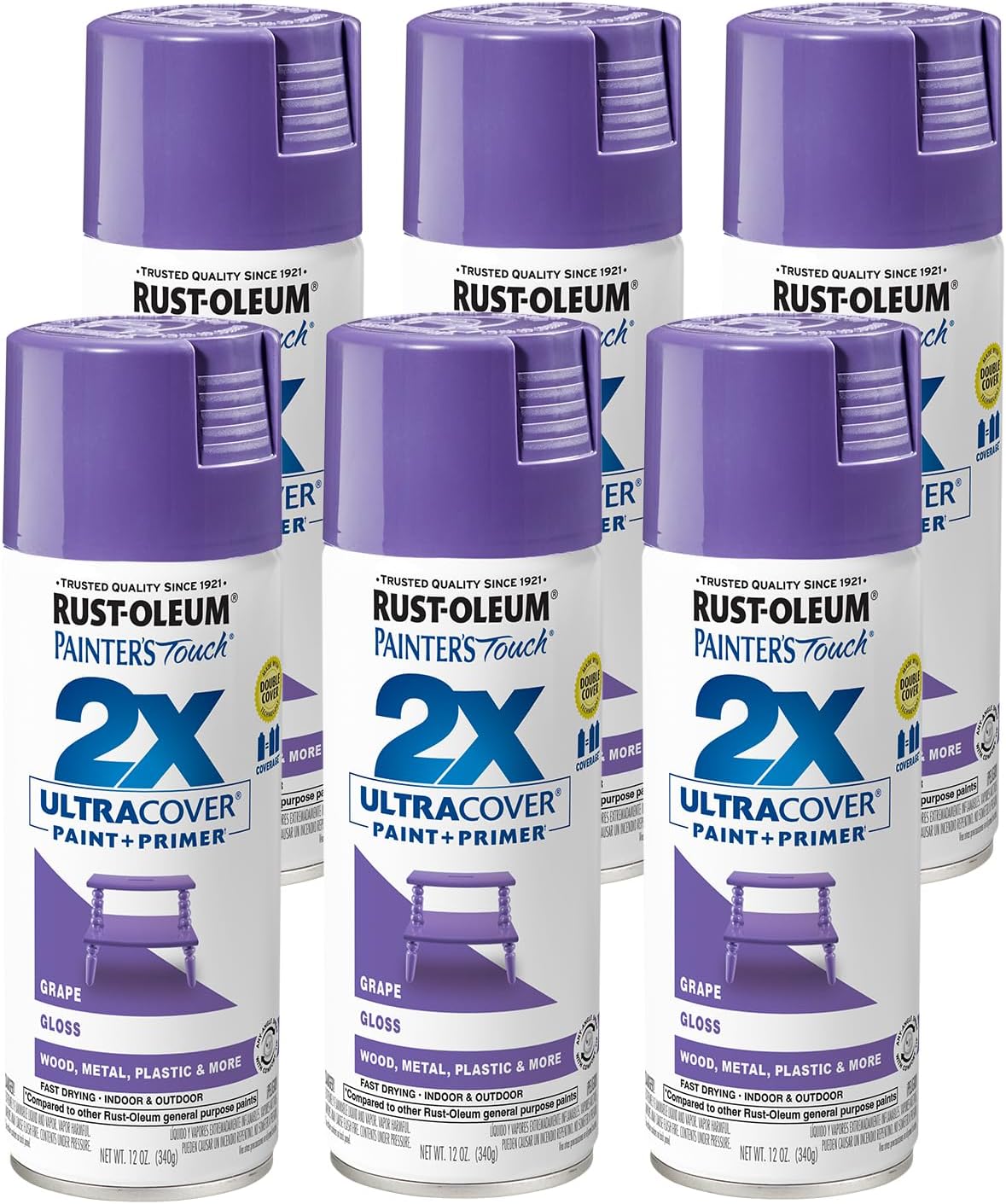 Rust-Oleum 331182 Painter's Touch 2X Ultra Cover Spray Paint, 12 oz, Ultra Matte Black