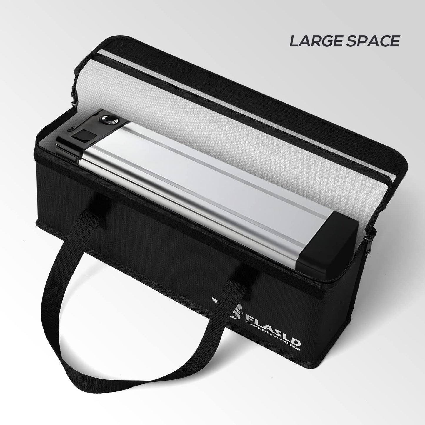 FLASLD E-Bike Battery Bag Fireproof Safe Charging Bag Explosionproof Lipo Battery Bag Large Capatity for Storage Charging (16 x 4.3 x 5in)