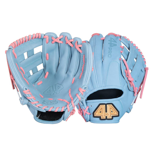 44 PRO BB Stock Rise Baseball Glove for Youth & Little Leagues, Age 8-12, Infield & Outfield, H-Web, Easy Break-in, Narrow Fit & Lightweight Design, Right Hand Throw, Size 11.5, Carolina Blue