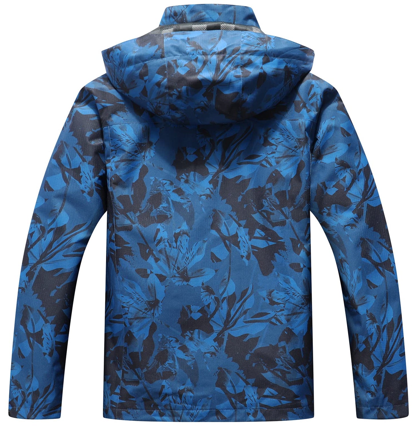 OTU Men's Lightweight Waterproof Hooded Rain Jacket Outdoor Raincoat Shell Jacket for Hiking Travel