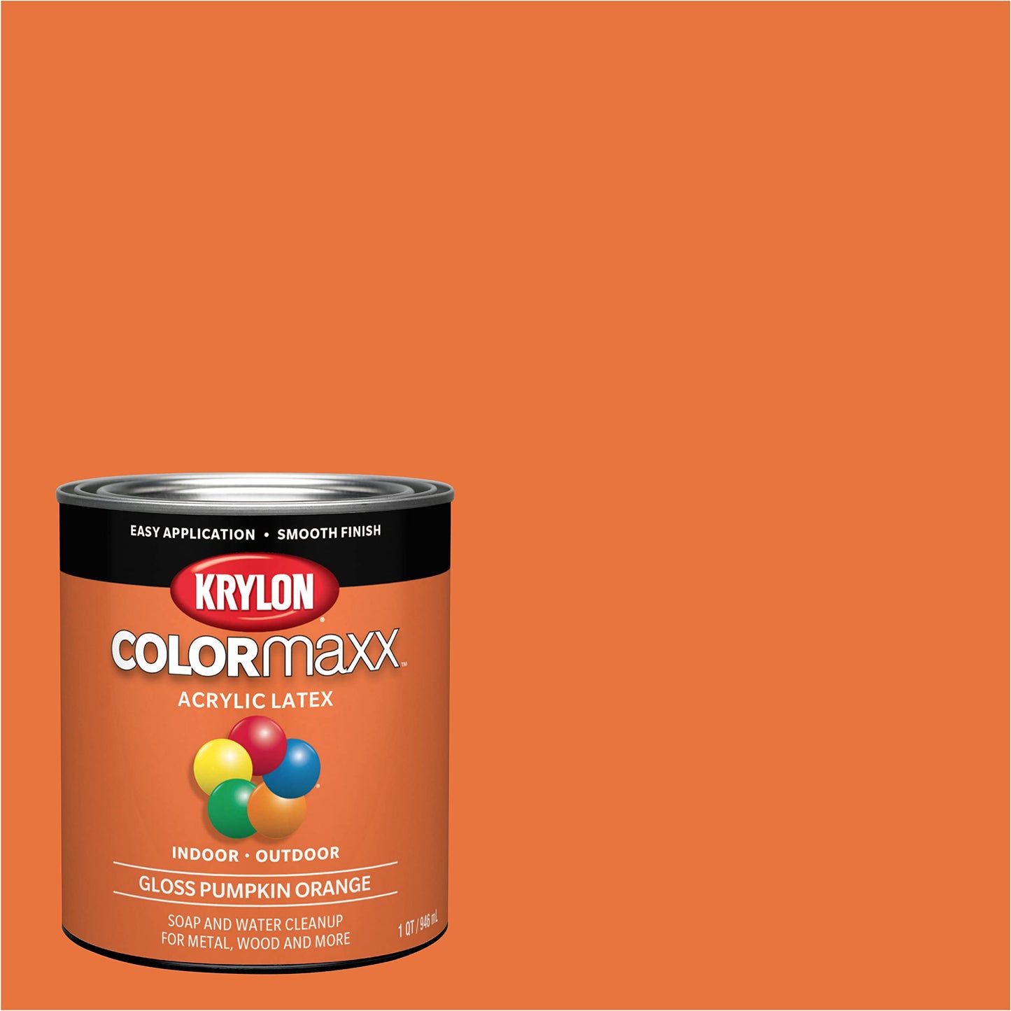 Krylon K05615007 COLORmaxx Acrylic Latex Brush On Paint for Indoor/Outdoor Use, ½ Pint, Satin White