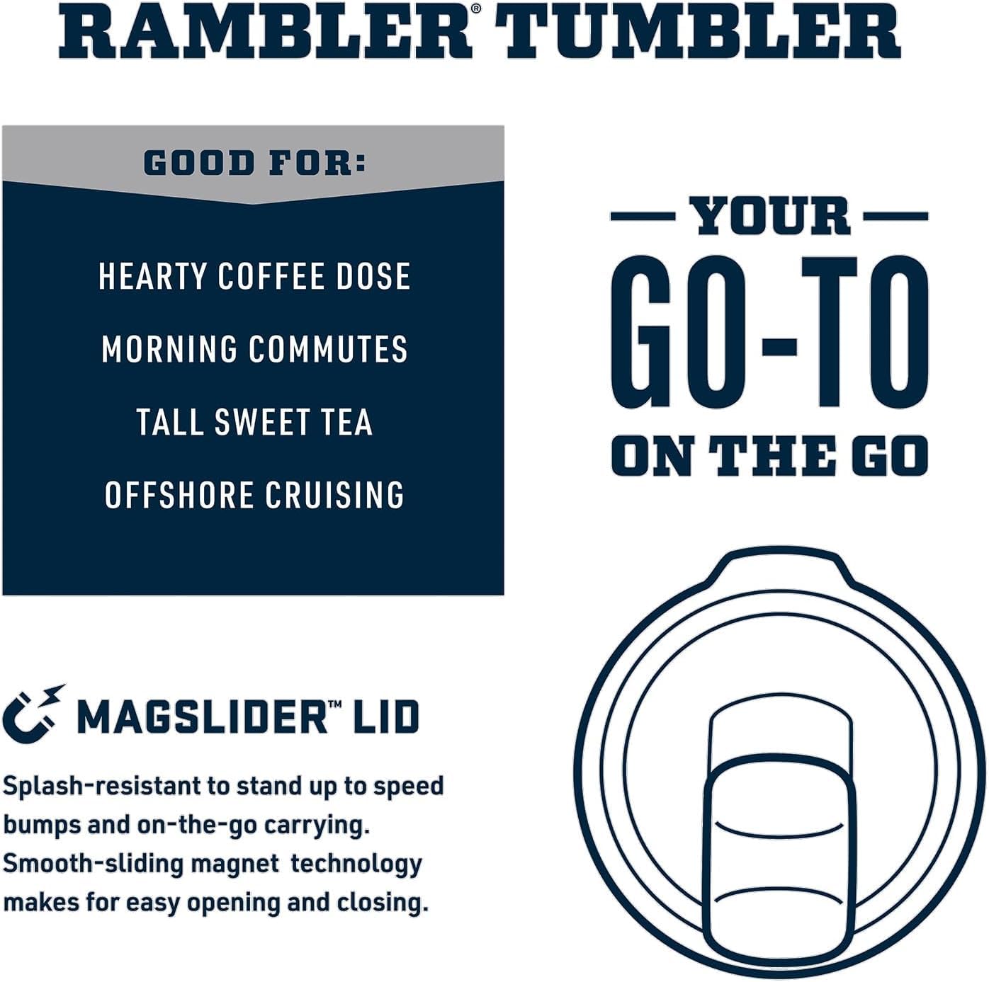 YETI Rambler 20 oz Tumbler, Stainless Steel, Vacuum Insulated with MagSlider Lid, Moon Dust