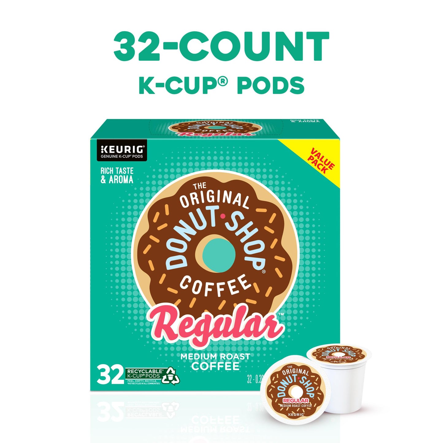 The Original Donut Shop Regular Keurig Single-Serve K-Cup Pods, Medium Roast Coffee, 96 Count