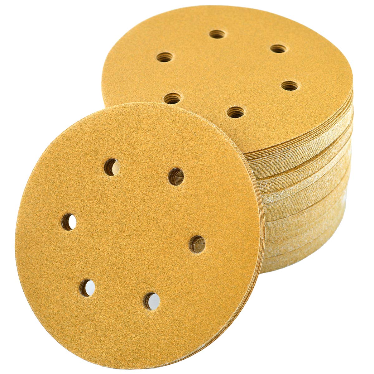 6-Inch 6-Hole Hook and Loop Sanding Discs 600-Grit, Random Orbital Sandpaper for Automotive and Woodworking, 100-Pack