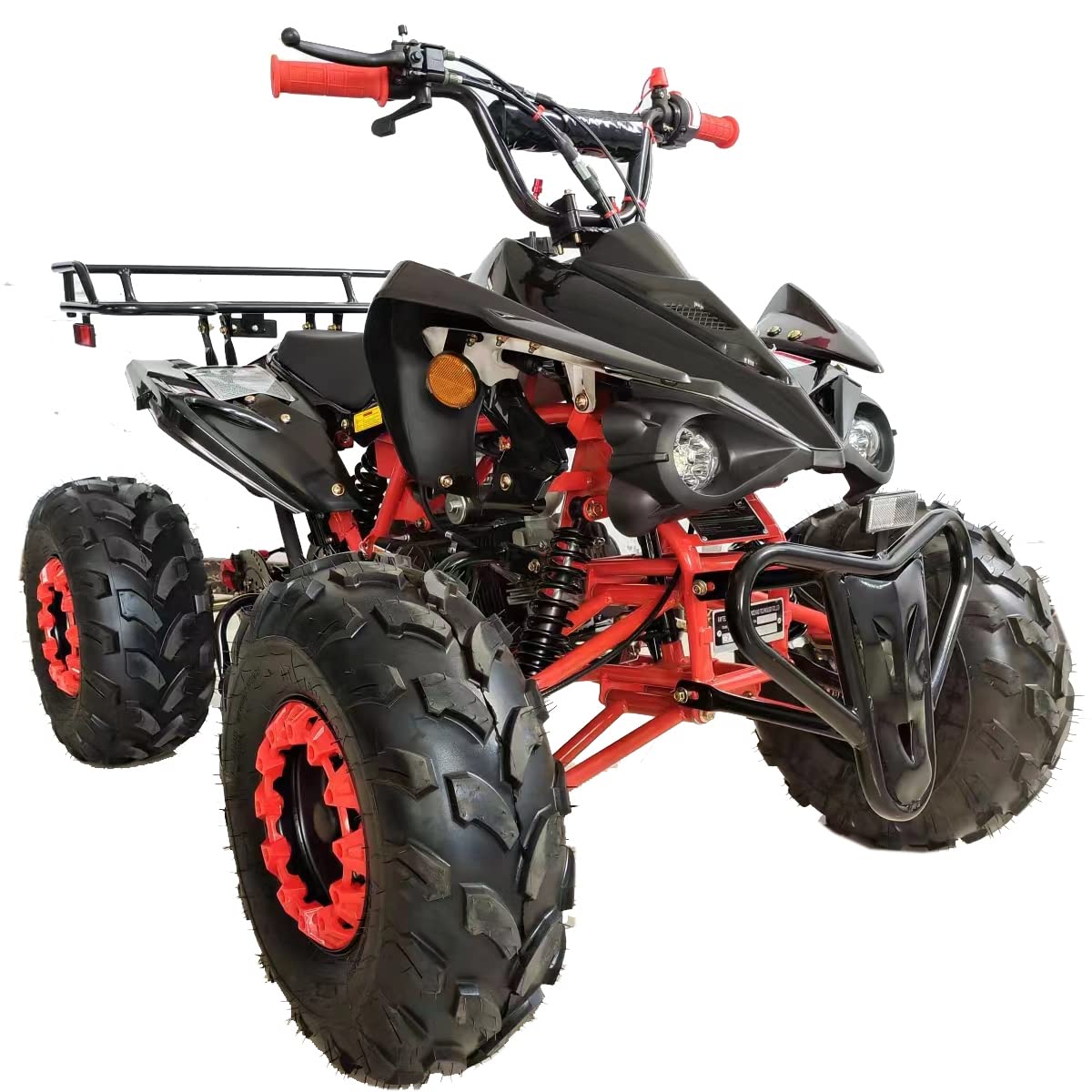 X-PRO 125cc ATV Automatic Transmission w/Reverse, LED Headlight, Big 19"/18" Tires! (Black, Factory Package)