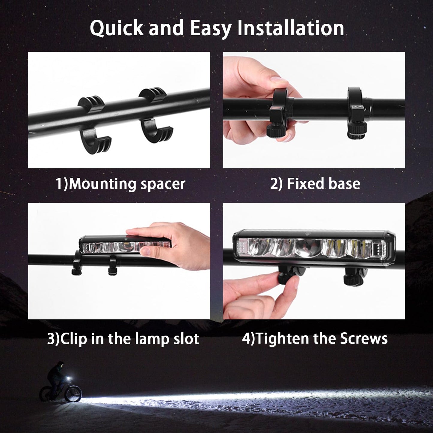 Super Bright LED Bike Light, USB Rechargeable Bicycle Headlight, Waterproof Bike Headlight, Waterproof Bike Headlight,Daytime Running Light,MTB Off-Road Cycling Commuting