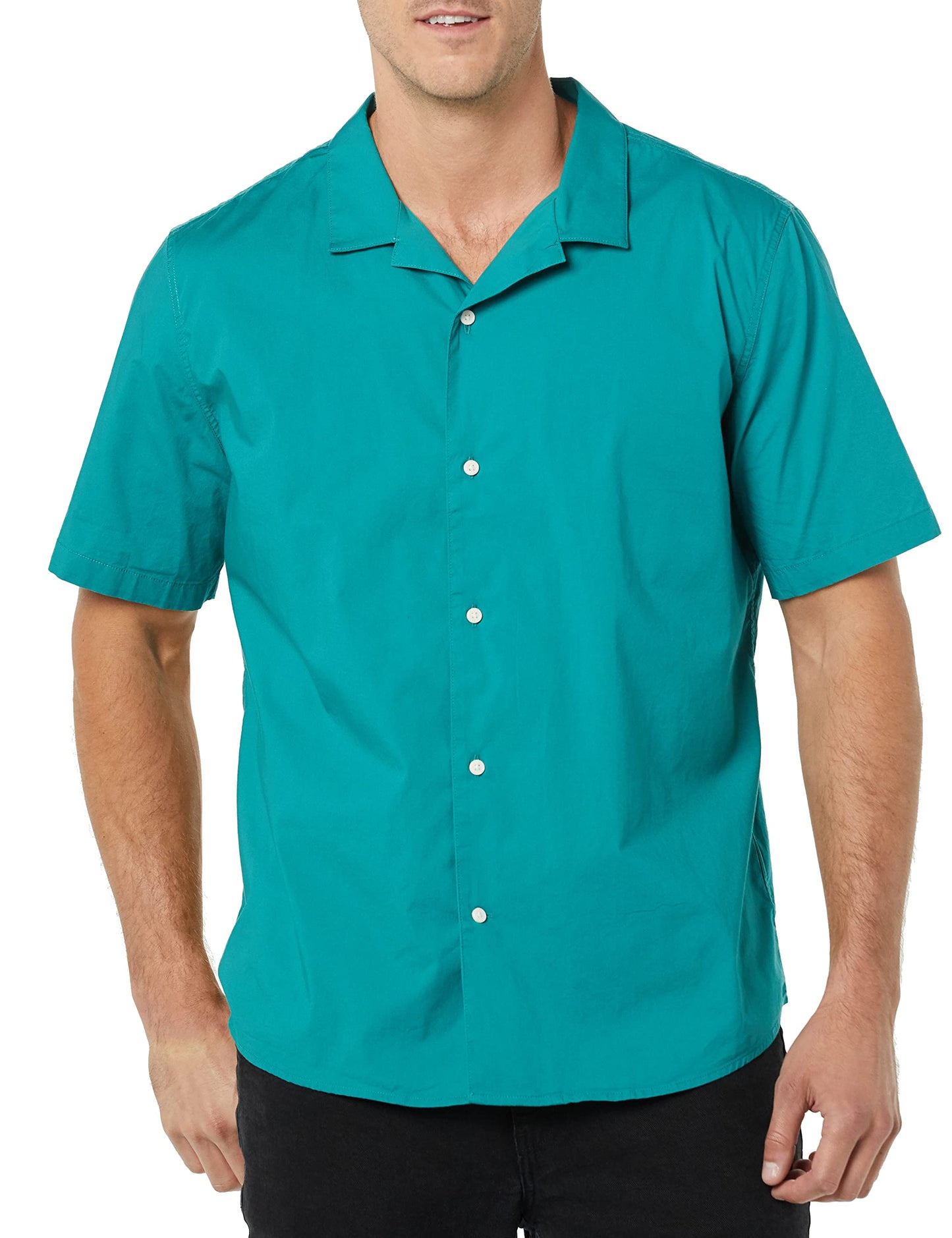 Amazon Essentials Men's Vacation Cotton Button-Down Short Sleeve Resort Shirt