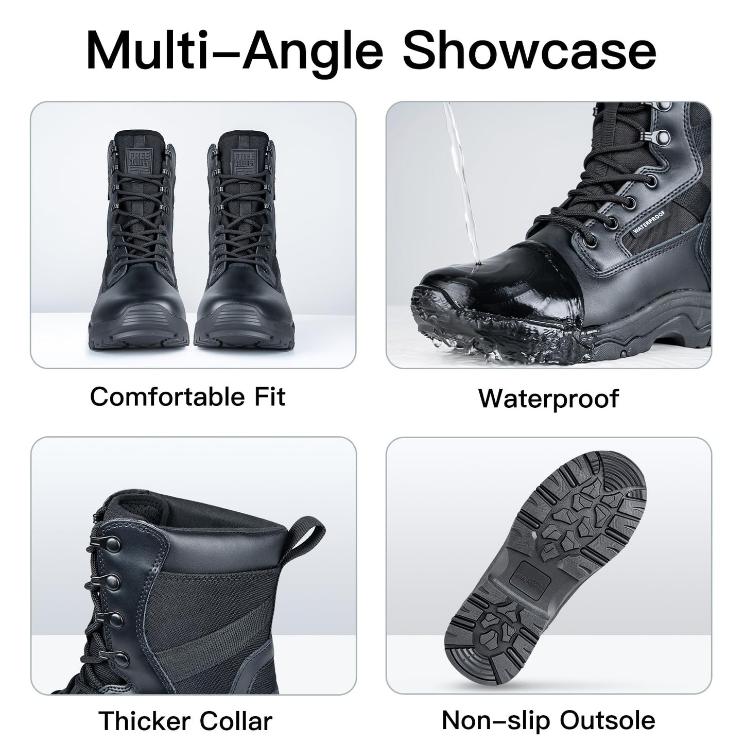 FREE SOLDIER Women’s Tactical Boots 8 Inches Lightweight Combat Boot Durable Military Work Outdoors Boots Desert Boot for Women