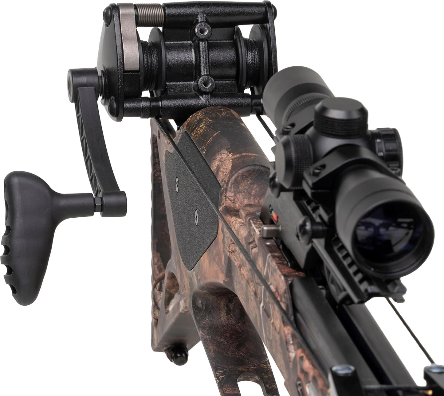 Xpedition Archery Trophy 410X Crossbow with Crank Cocking Device, Compound Crossbow Package, Illuminated 4X32 Scope, 6 20" Bolts, 410 Feet Per Second