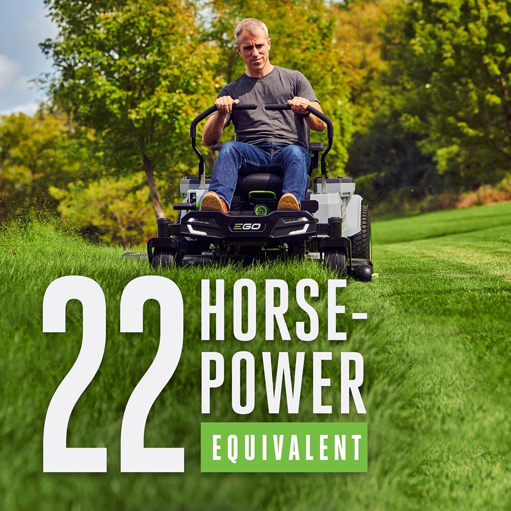 EGO Power+ Electric Riding Lawn Mower, 52" Deck with Zero Turn Radius, Includes (6) 56V 12.0Ah Batteries and Charger - ZT5207L