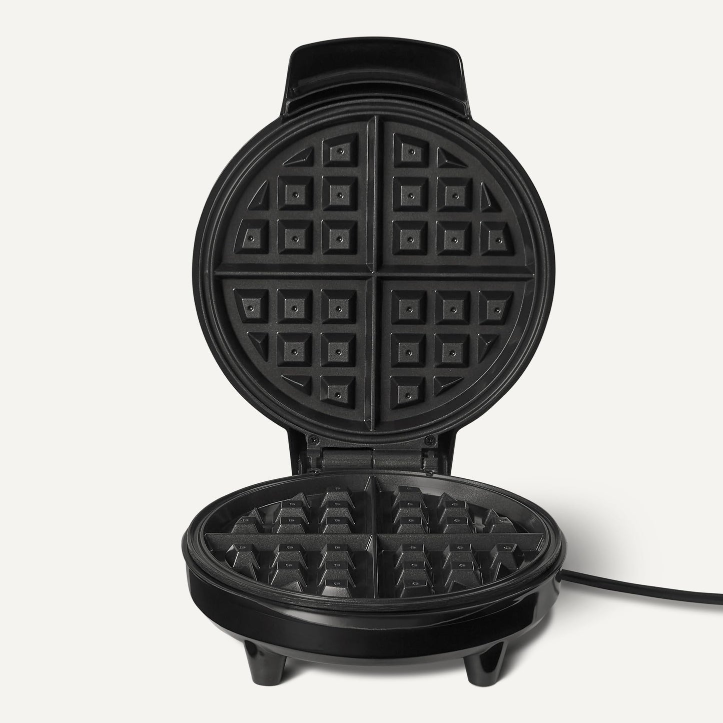 Amazon Basics Belgian Waffle Maker with 8-inch Round Ceramic Non-Stick Plate, Browning Control, Black