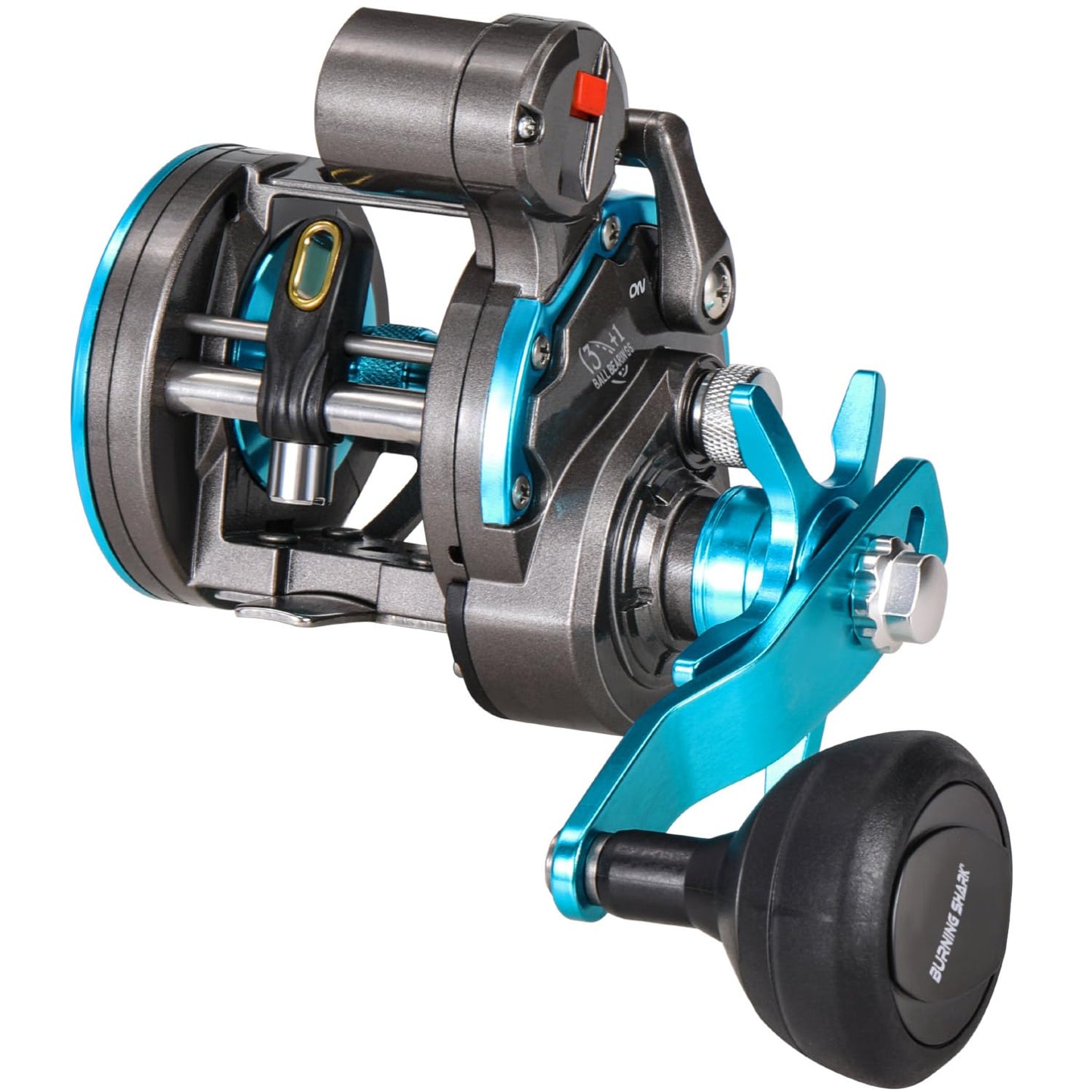 Baitcasting Fishing Reel, Smooth Powerful Round Baitcaster Reel, Saltwater Inshore Surf Trolling Reel, Conventional Reel for Catfish, Musky, Bass, Pike