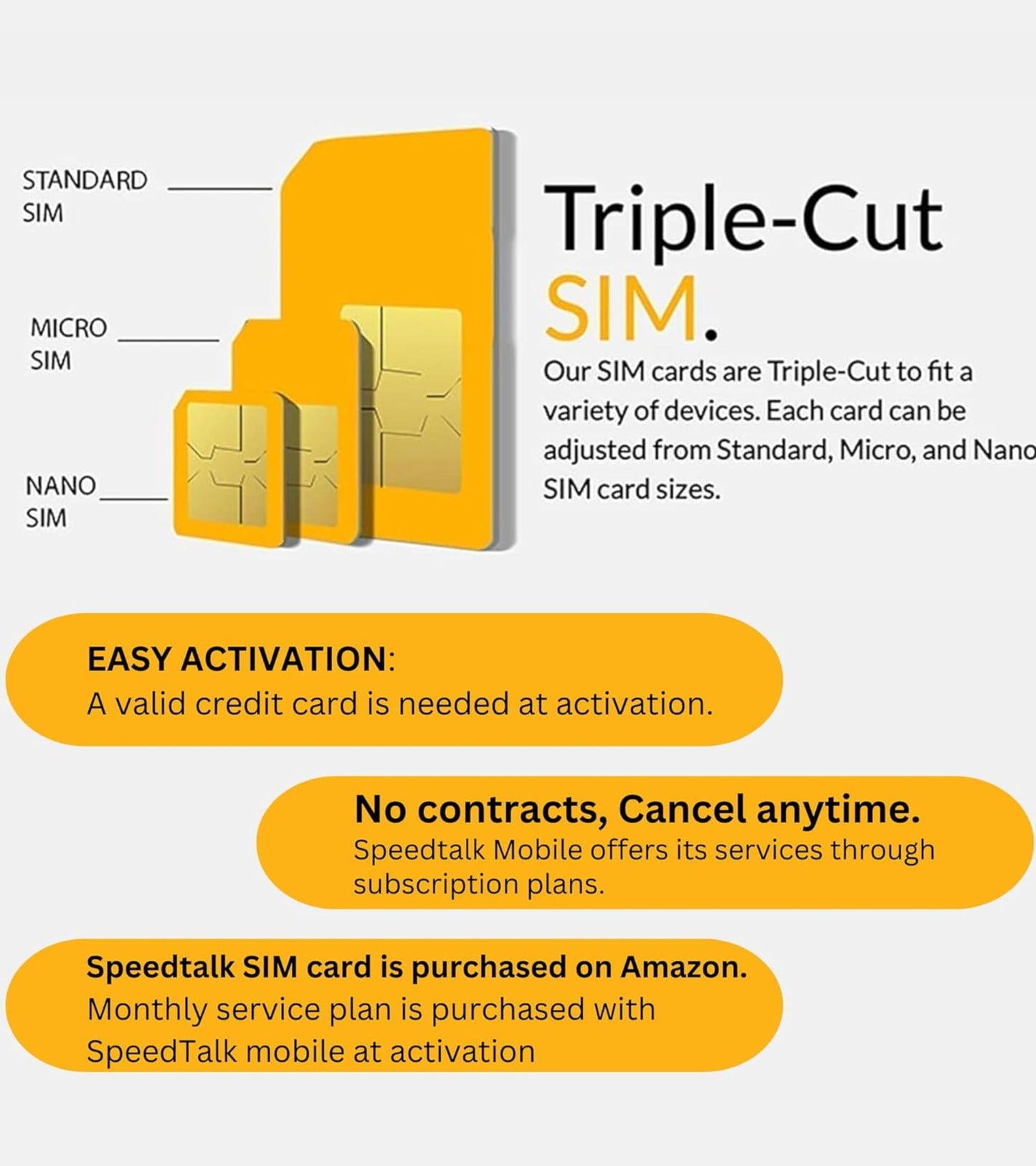 SpeedTalk Mobile $5 Prepaid Wireless Pay Go Plan for Smartphones & Cellphones | 5G 4G LTE | 100 Talk, 100 Text, 100 MB Data |Triple Cut (Mini,Micro,Nano) Sim Card | No Contract | 30-Day Service