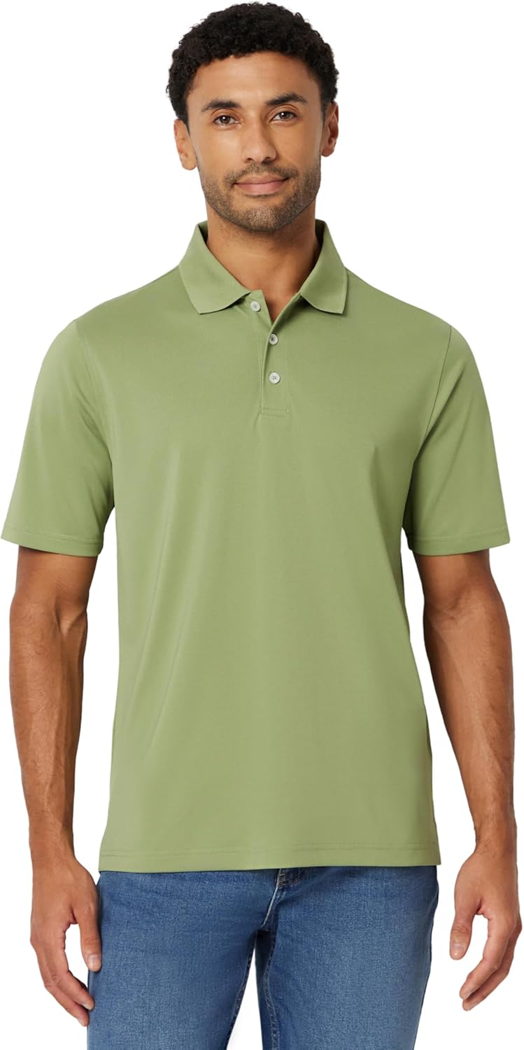 Amazon Essentials Men's Golf Polo Shirt, Quick Dry, Short Sleeve