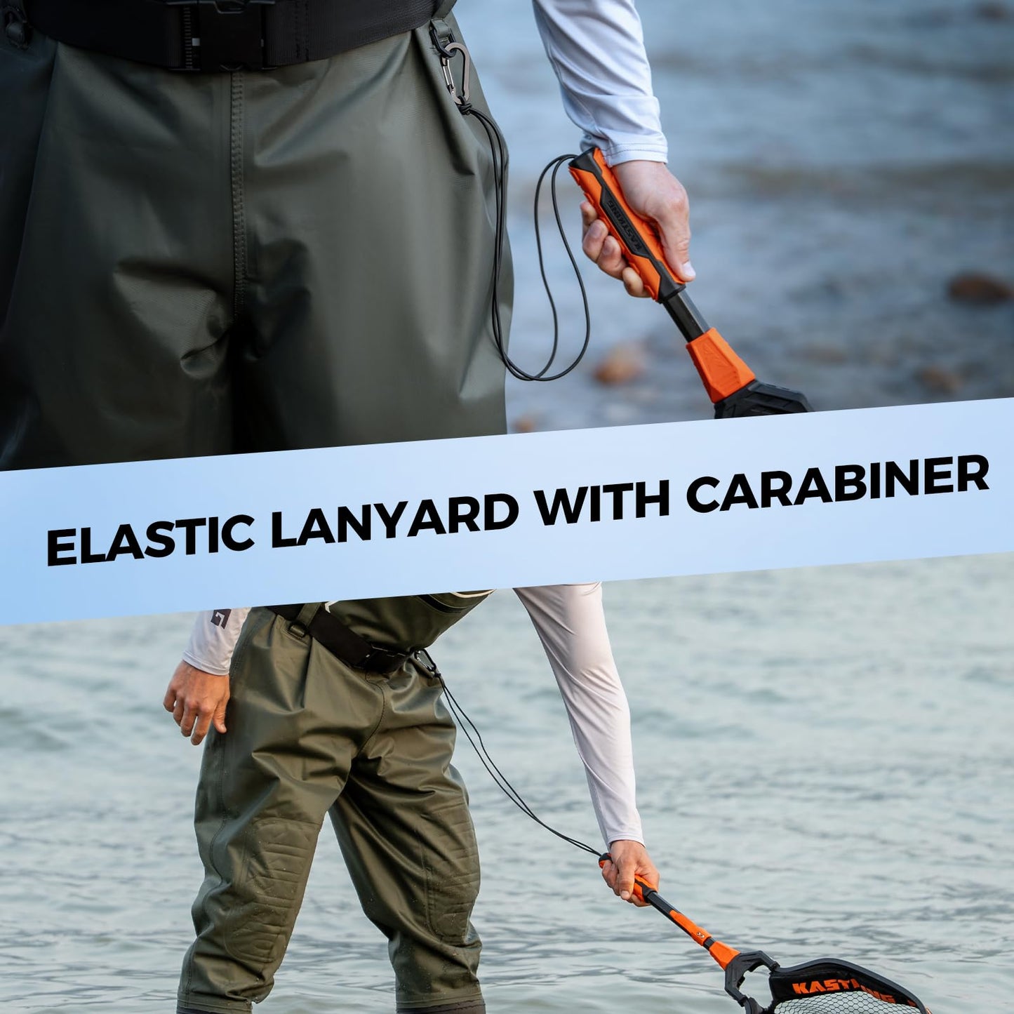 KastKing Titanet Fishing Net, Durable Aluminum Handle, Non-Slip Hi-vis Grip, Compact Storage Bag & Lanyard, Ideal for Kayak & Wading Fishing, Two Net Options