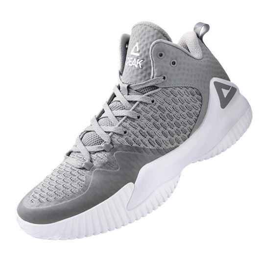 PEAK High Top Mens Basketball Shoes Streetball Master Breathable Non Slip Outdoor Sneakers Cushioning Workout Shoes for Fitness