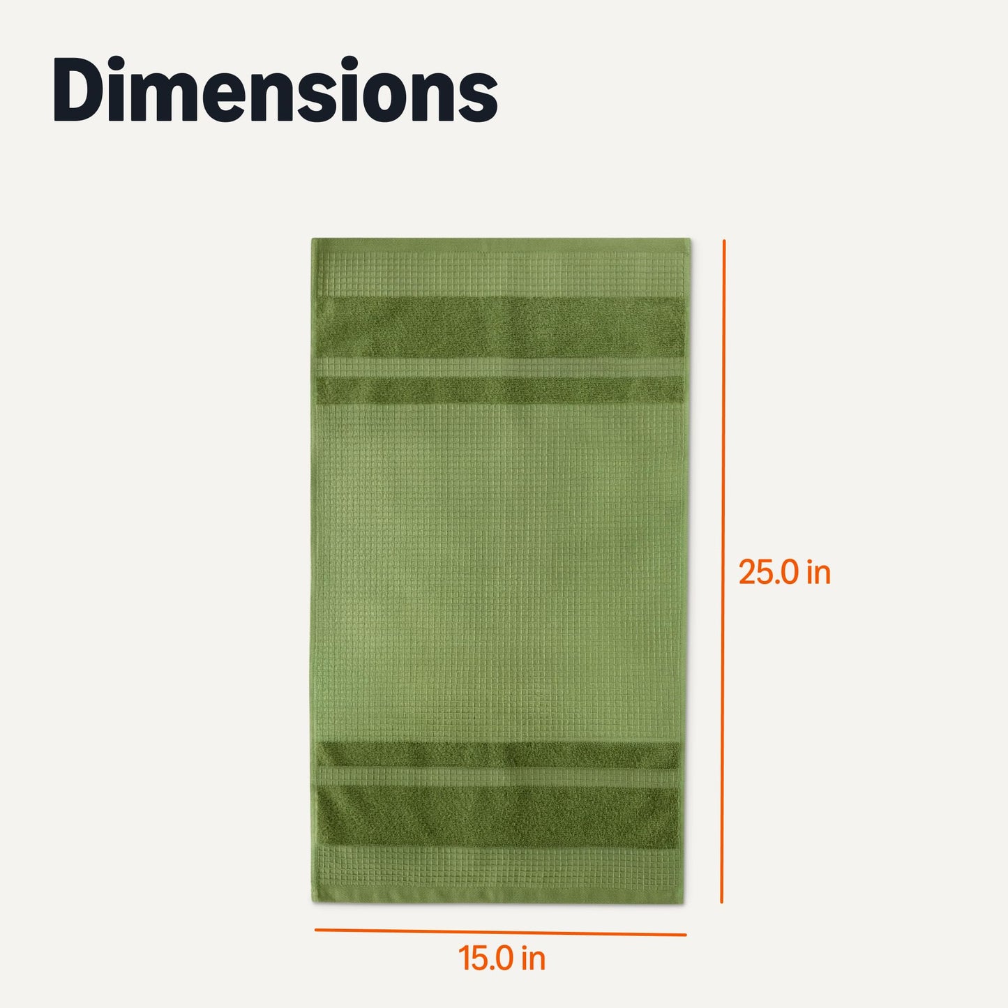 Amazon Basics Organic Cotton Waffle Kitchen Dish Towels - Ultra Absorbent, Quick Drying, Lint-Free, 15 x 25 inches, 6-Pack (2pc Olive Light/Brown Strip, 2pc Brown, 1pc Olive, 1pc White)