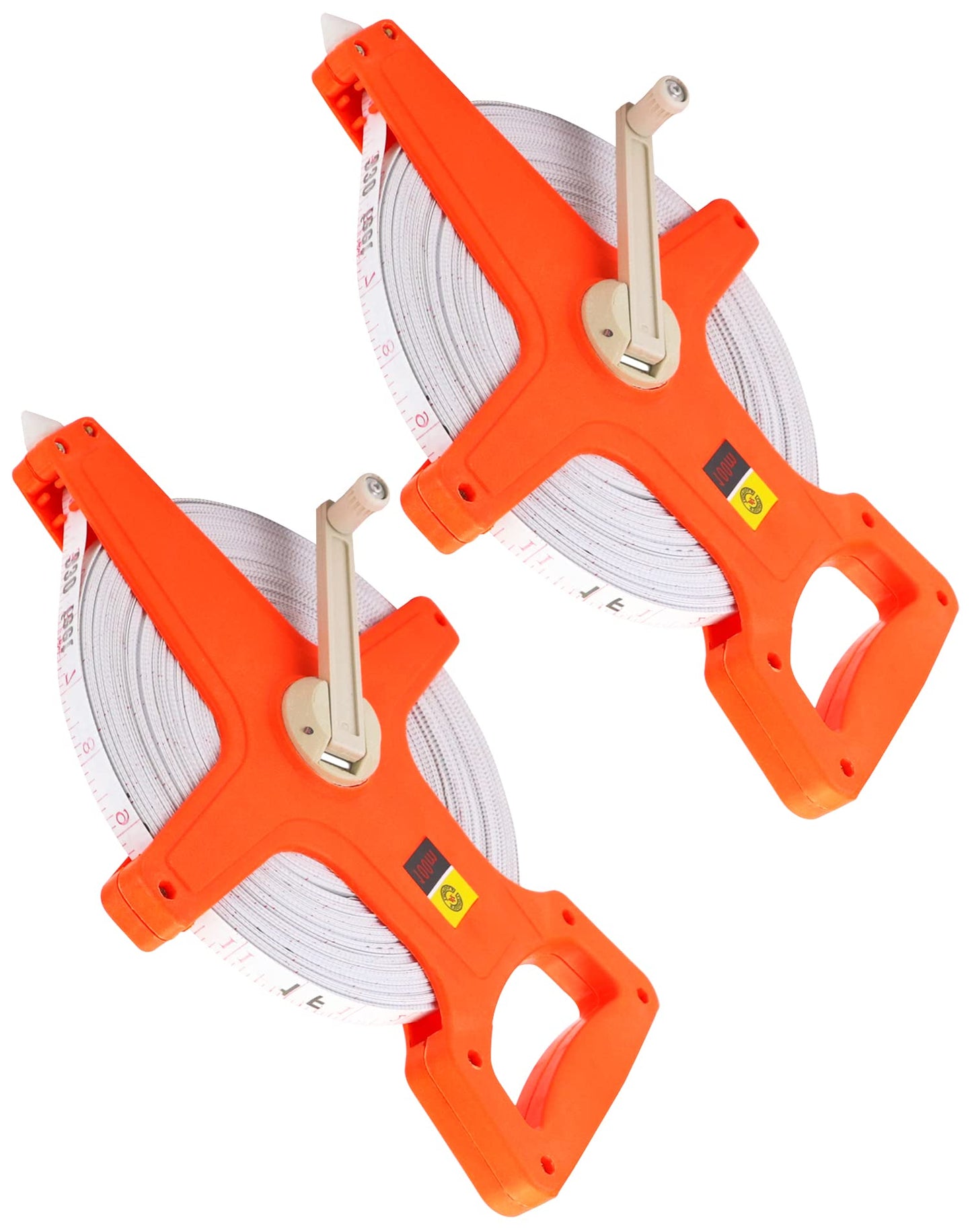 QWORK Tape Measure, 1/2" x 330' Open Reel Dual Sided Fiberglass Tape Measure for Engineer, Yard and Field, Measuring Tape