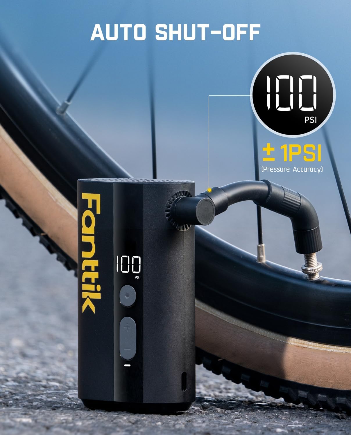 Fanttik X9 Ace Mini Bike Tire Pump, 32s Fast Inflate Bike Pump with Gauge, 150PSI Electric Air Pump with Presta and Schrader Valve, Suitable for Road Bike, Mountain Bike, E-Bike