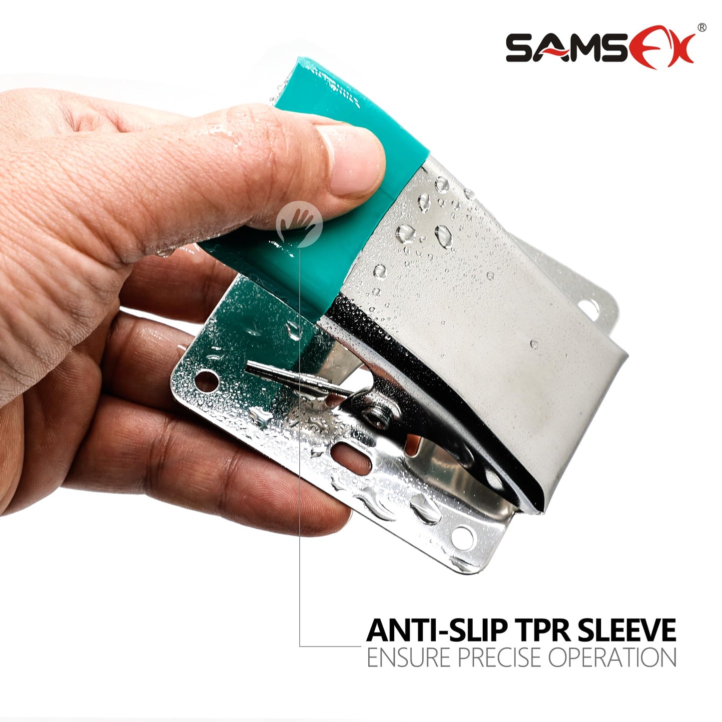 SAMSFX Fish Cleaning Board Tools Fillet Clamp w/Screws Deep-Jaw Fish Tail Clip Board for Scaling Table Bait (Fish Clamps with Black Grip)
