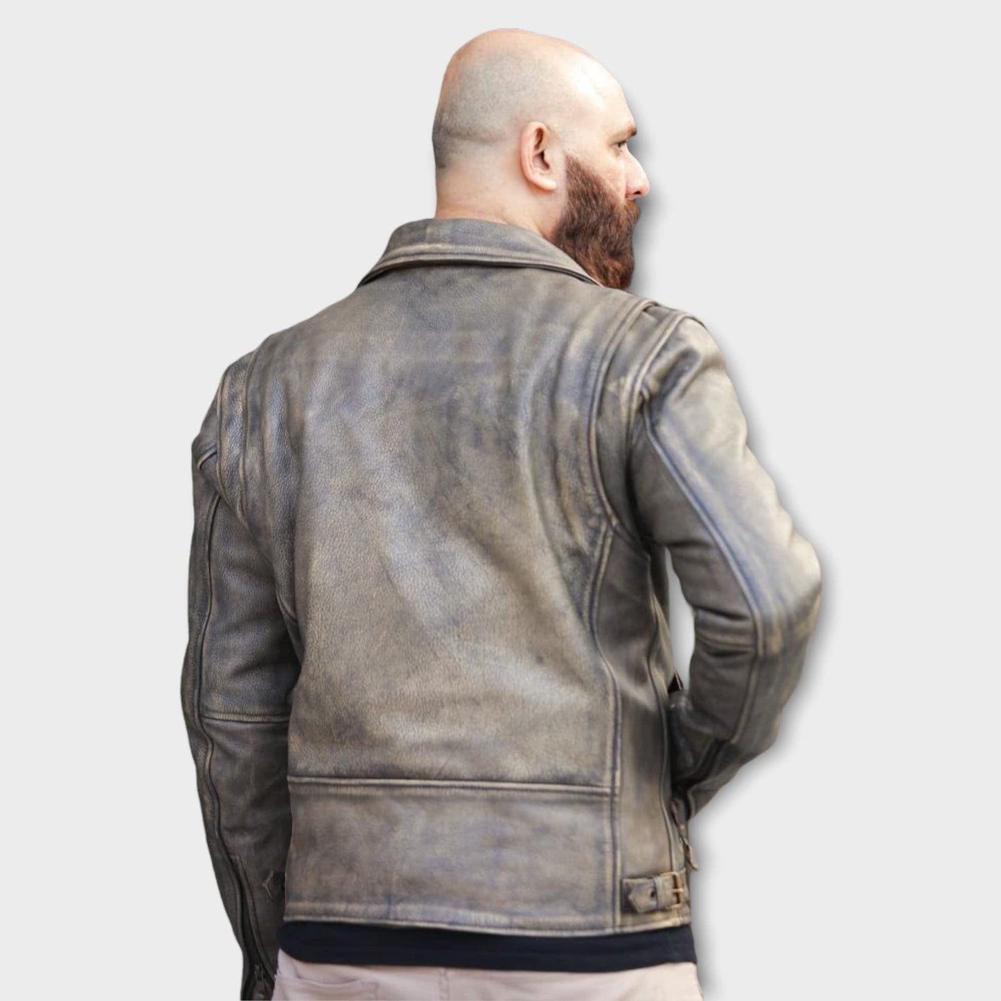 A&H Apparel - Men's Motorcycle Genuine Cowhide Leather Jacket: Classic Style in Genuine Cowhide Leather with Zip-Out Lining (Black, Medium)